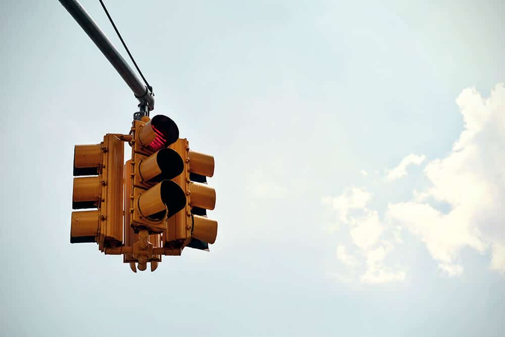 Traffic light during the day