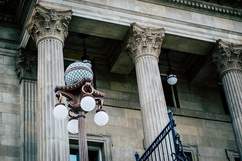 Front of court house